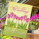 Personalized Spring Tulips House Flags