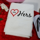 Embroidered His and Hers Bath Towel
