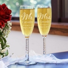 Mr. and Mrs. Personalized Wedding Toasting Flutes