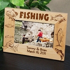 Engraved Fishing Wood Picture Frames