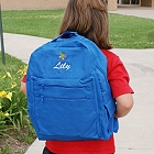 Embroidered Icon Personalized Blue Children's Backpacks