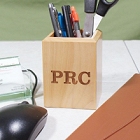 Personalized Maple Pen and Pencil Desk Holder