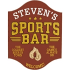 Boxing Sports Bar Personalized Wood Sign