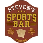Poker Sports Bar Personalized Wood Sign
