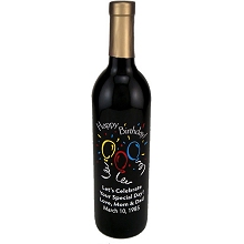Birthday Balloons Personalized Etched Wine Bottles