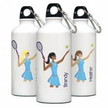 Personalized Go-Girl Aluminum Tennis Water Bottles