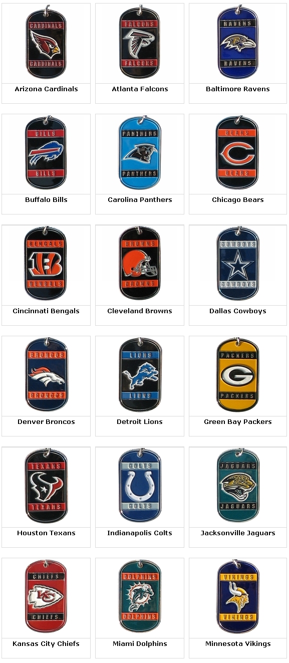 Engraved NFL True Colors Football Dog Tags
