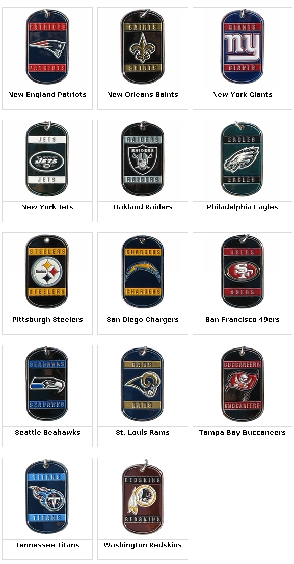 Engraved NFL True Colors Football Dog Tags