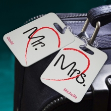 Personalized Mr and Mrs Heartstrings Luggage Tags