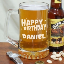 Personalized Happy Birthday Glass Beer Mugs