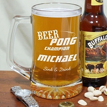 Personalized Engraved Beer Pong Glass Mugs
