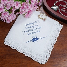 Something Blue Personalized Bride Wedding Handkerchief