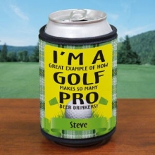 Pro Beer Drinker Personalized Golf Can Wrap Koozies