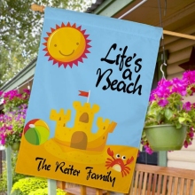 Life's A Beach Personalized House Flags