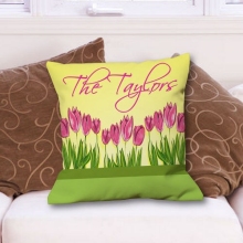 Personalized Tulips Throw Pillows