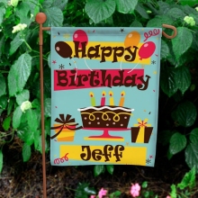 Personalized Happy Birthday Garden Flags