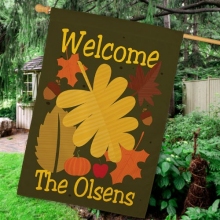 Personalized Welcome Fall House Flags