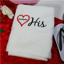 Embroidered His and Hers Bath Towels