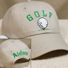 Embroidered Khaki Golf Hats