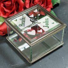 Couples Engraved Glass Jewelry Box