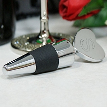 Engraved Initial Heart Wine Stoppers