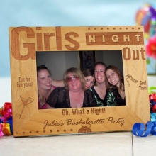 Girls Night Out Engraved Wood Bachelorette Party Picture Frames