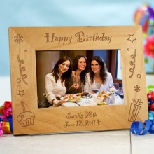 Laser Engraved Happy Birthday Wood Picture Frames