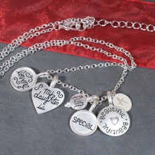 Engraved Loving Special Daughter Charm Necklace