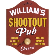 Shootout Pub Personalized Wood Soccer Signs