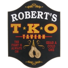 TKO Tavern Personalized Boxing Wood Sign