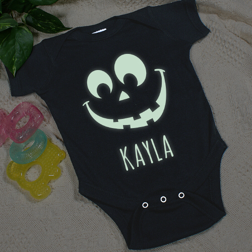 Glow In The Dark Personalized Halloween Infant Creepers