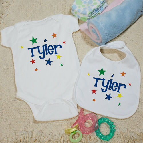 A Star is Born Personalized Creeper and Bib Gift Set