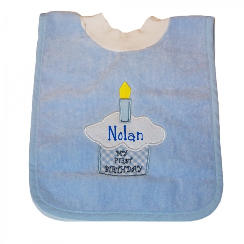 Personalized First Birthday Terry Cloth Pullover Baby Bibs