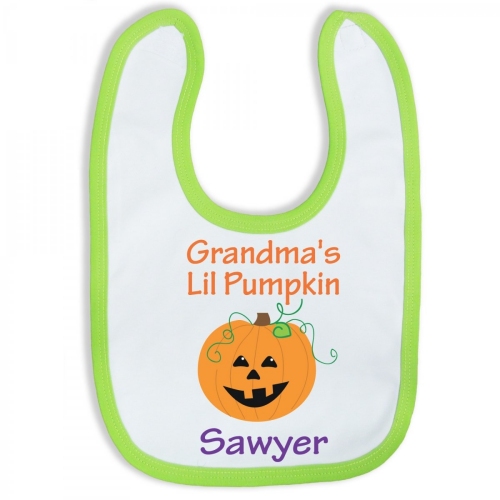 My First Halloween Personalized Pumpkin Baby Bibs