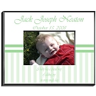 Personalized Green Stripe Baby Boy Wood Picture Frames