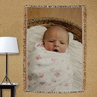 Personalized New Baby Photo Tapestry Throw Blanket