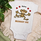 Monkey Around Twins Personalized Baby Onesies