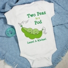Two Peas in Pod Twins Personalized Baby Onesies