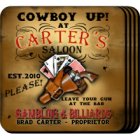 Cowboy Saloon Personalized Bar Coaster Set