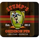 Gridiron Pub Personalized Football Coaster Set