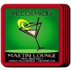 Martini Cosmo Personalized Bar Coasters Set