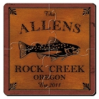 Personalized Trout Puzzle Coasters
