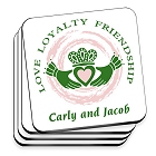 Claddagh Personalized Irish Family Drink Coaster Sets