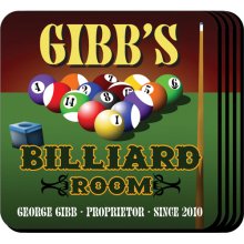 Billiards Personalized Coaster Set