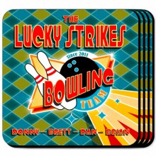 Bowling Team Personalized Coaster Sets
