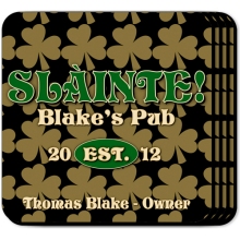Field of Clover Personalized Irish Beverage Coaster Sets