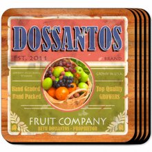Fruit Company Personalized Coaster Set