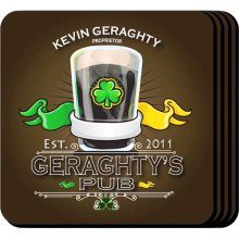 Irish Pub Personalized Beverage Coaster Sets