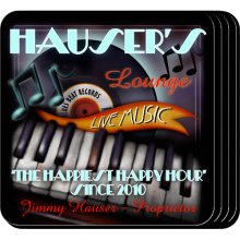 Piano Lounge Personalized Beverage Coaster Sets