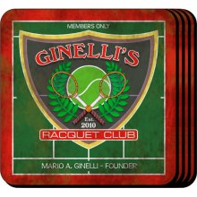 Racquet Club Personalized Beverage Coaster Sets
